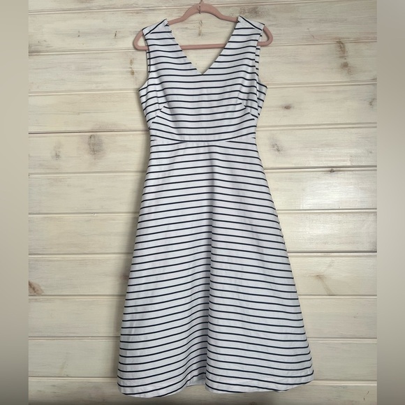 Kate Spade Broome Street A-Line Tie Back Sleeveless Stripe Maxi Dress Sz 4 - Picture 1 of 9